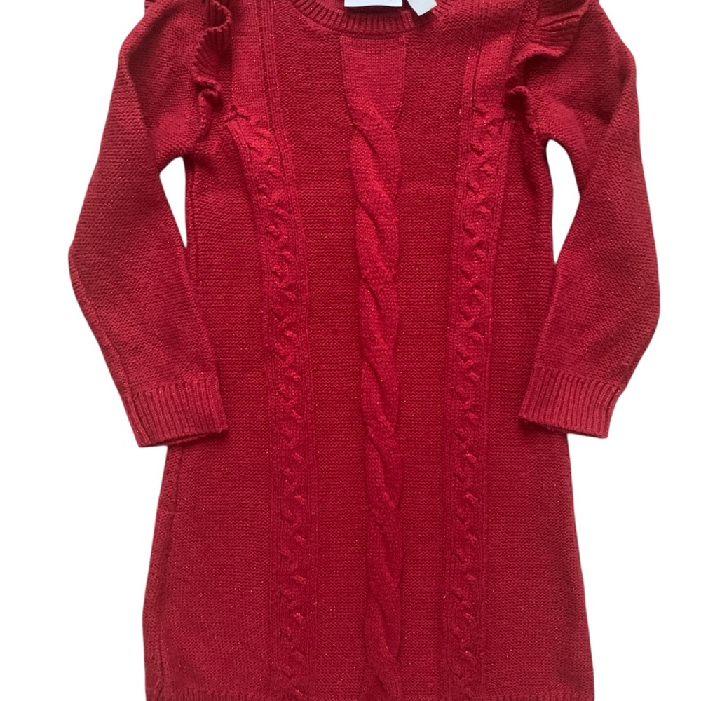 The Children's Place Red Cable Knit Sweater Dress